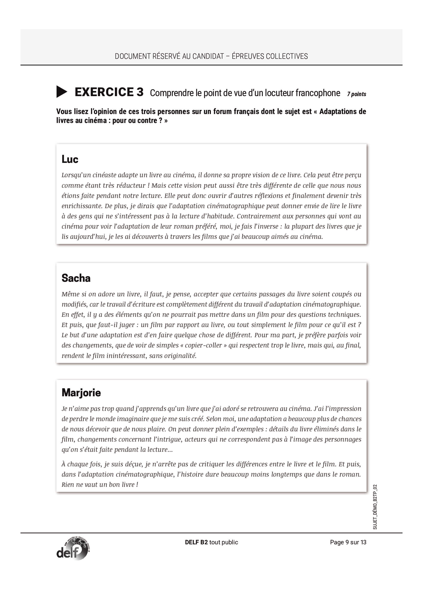 DELF B2 : Compréhension écrite (pratiquer) | Pháp Ngữ Bonjour