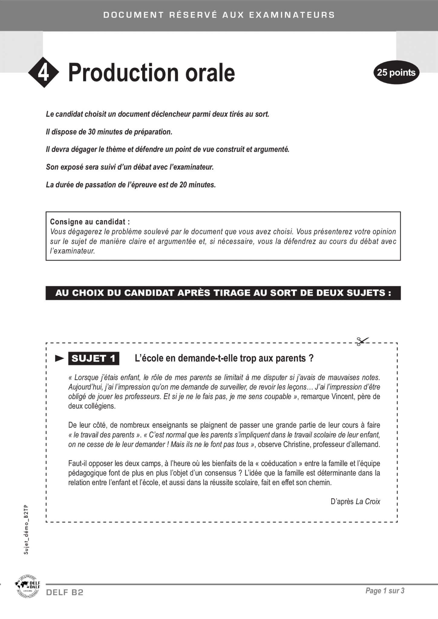 Examens Delf B2 Exemples Image To U