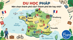 Bản đồ các thành phố du học phổ biến ở Pháp